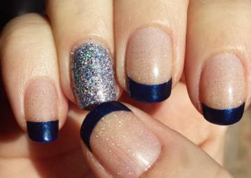What color nails should I do with a navy blue dress for a wedding